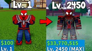 Becoming Spider Man in Blox Fruits Using Spider Awakening