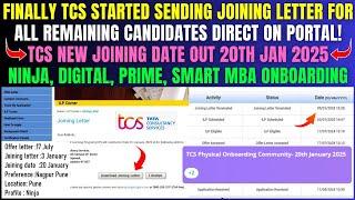 TCS REMAINING JOINING LETTER OUT | NINJA, DIGITAL, PRIME MBA, SMART NEW JOINING DATE OUT 20 JAN 2025