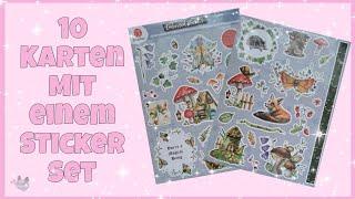  10 Karten mit einem Sticker Set  von Action