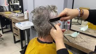 Kısa bombeli saç kesimi /short haircut ​⁠