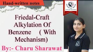 Friedal Craft Alkylation Of Benzene(with mechanism)|visionbycharu|handwritten notes