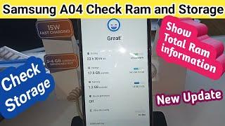 Samsung A04 check Ram and Storage // how to check ram in samsung galaxy A04