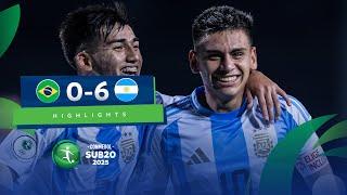 BRASIL vs. ARGENTINA [0-6] | RESUMEN | CONMEBOL SUB20 | FASE DE GRUPOS