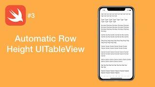 Automatic Row Height UITableView - Swift #3 - iOS Programming