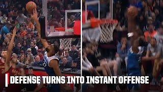 Rudy Gobert REJECTION turns into Anthony Edwards SLAM  | NBA on ESPN