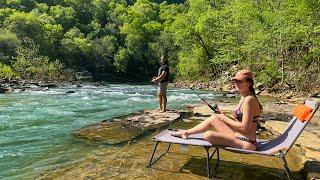 Living In A Pickup Truck Camper Next to a Wild and Scenic River