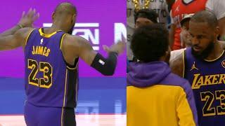 LeBron James hits silencer celebration after clutch 3's vs Pelicans has Bronny hyped