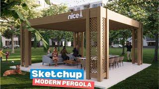 Modern Pergola Design Tutorial in 10 Minutes!