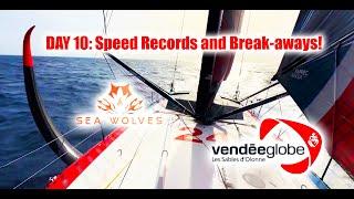 Seawolves VendeeGlobe report #10 - Paprec smashes speed record! A Break-away group! +  Broken keel!