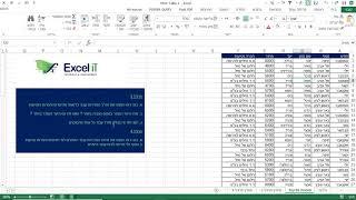 Pivot 1 - פתרון לדוגמה מקובץ - Pivot Table in Excel | EXCEL-IT