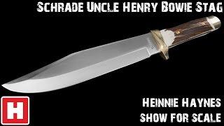 Schrade Uncle Henry Bowie Stag - Show for Scale Oveview