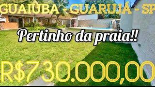 Casa com piscina no Guaiuba ao lado da praia do tombo em Guarujá - SP