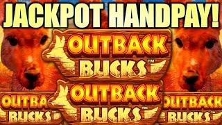 JACKPOT HANDPAY! WOW!!! $300+ TREES!! OUTBACK BUCKS MIGHTY CASH Slot Machine (ARISTOCRAT GAMING)