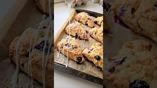 The prettiest glazed blueberry scones, made using our ultra-versatile MiniMakes All Purpose Mix🫐