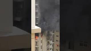 Massive fire in flat at Noida residential society after AC blast