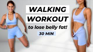 30 MIN WALKING CARDIO WORKOUT to LOSE BELLY FAT  | No Jumping, No Squats, No Lunges