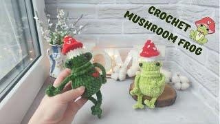 Crochet mushroom frog, mushroom frog crochet tutorial