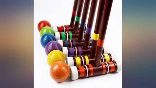 Juegoal Six Player Croquet Set with Wooden Mallets Colored Balls for Lawn, Backyard review