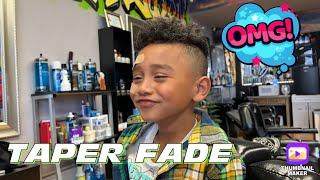 KIDS HAIRCUT FOR BOYS | “Undercut Taper Fade with long curly top.”