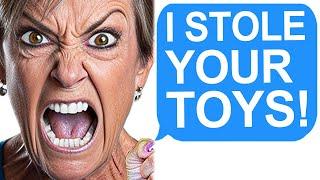 r/EntitledParents Karen Steals Christmas Toys from Charity!