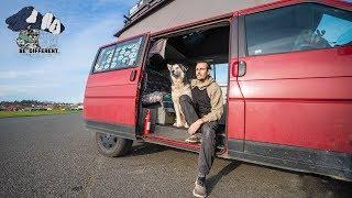 Software Engineer Lives in Van with Dog to Travel and pursue Passions. Westfalia Eurovan Tour.