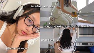 MOVING VLOG  busy days in my life as a uni student: building furniture, unpacking & desk tour