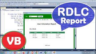 RDLC report in VB | How to Create RDLC Report in VB.Net with SQL Server Step by Step