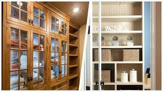 75 Closet With Beige Cabinets And Medium Tone Wood Cabinets Design Ideas You'll Love 