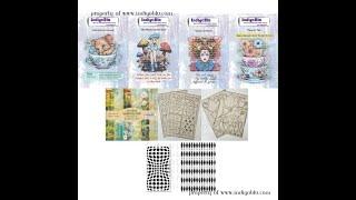 LAUNCH - NEW Alice in Wonderland - Stamps, Paper book, Stencils and Greyboard!