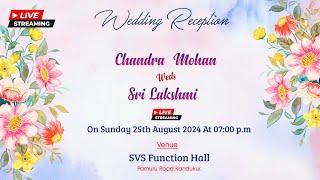 Live Streaming Of  Wedding Reception  II Chandra Mohan Sri Kakshmi  II Murali Photography II