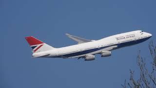 BA 100 RETRO BOEING 747 400 G CIVB banks out for JFK