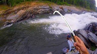 FLY FISHING A WATERFALL FOR RAINBOW TROUT!!!