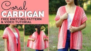 Coral Cardigan - Free Beginner-Friendly Knitting Pattern by Yay For Yarn