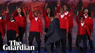 Gospel version of US national anthem receives standing ovation at Democratic convention