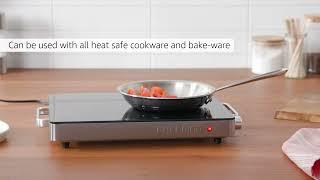 Chefman Compact Glasstop Warming Tray with Adjustable Temperature Control Perfect for Buffets,