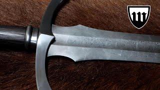 Forging a wild Damascus long sword, part 4, making the handle.