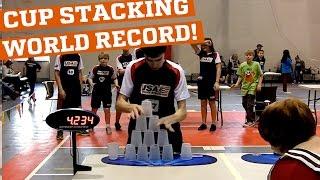 New cup stacking world record! (People are Awesome)