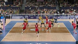 Volleyball USA Micah Christenson amazing in USA - Brazil at Paris Olympics