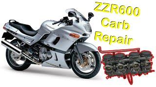 Kawasaki ZZR600 Carb Repair / Motorcycle Carburettor Rebuild + Balancing (1997 ZX6)