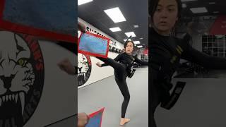 Gotta stay sharp!  #mma #bjj #jumpkick #femalefighter #bjjgirls #kickboxinggirl #martialarts