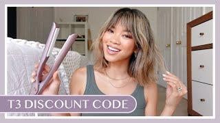 How to do flat iron waves & T3 discount code | Easy beachy waves using a straightener hair tutorial