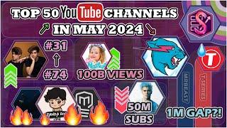 Stokes Twins & PANDA BOI Joining, MrBeast 1M away & Like Nastya 100B views | Top 50 May, 2024