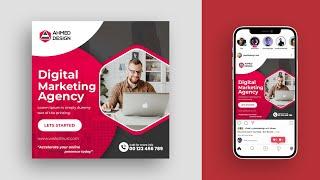 How to Design a Digital Marketing Social Media Banner in Photoshop | Adobe Photoshop Tutorial