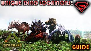 ARK LOST ISLAND UNIQUE DINO LOCATIONS - WHERE TO FIND ALL UNIQUE DINOS