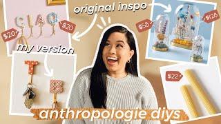 ANTHROPOLOGIE DIY HOME DECOR FOR LESS | Custom Clay Hooks, Dried Floral Cloche, Beeswax Taper Candle