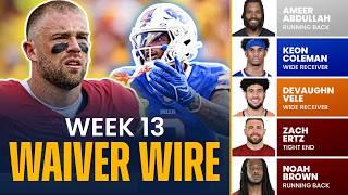 Fantasy Football Week 13 Waiver Wire Pickups | Must-Have Players to Add to Your Roster (2024)