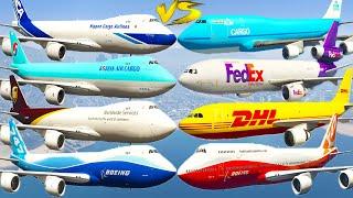 GTA V Civil Aircraft Plane Pack VS Every Boeing 747 Cargo Airplanes Best Crash and Fail Compilation