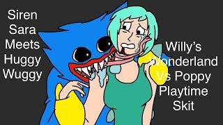 Siren Sara Meets Huggy Wuggy (A Willy’s Wonderland Vs Poppy Playtime Skit) (Meme)