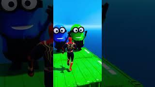 GTA 5 Epic Ragdolls GREEN SPIDERMAN VS RED MINION VS GREEN MINION (Physics & Funny Fails)#149