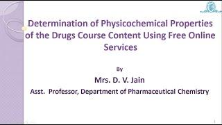 Physicochemical properties determination by using Online Services